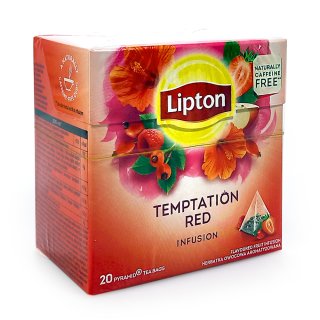 Lipton Früchtetee Temptation Red Erdbeere Himbeere, 20er Pack