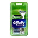 Gillette Sensor 3 Sensitive razor with 6 replacement blades