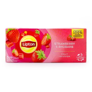 Lipton Früchtetee Erdbeere & Rhabarber, 20er Pack
