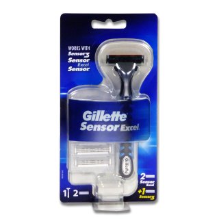 Gillette Sensor Excel Rasierer + 2 Ersatzklingen